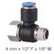 Pu Hose Fitting Tee 4mm X 1/8